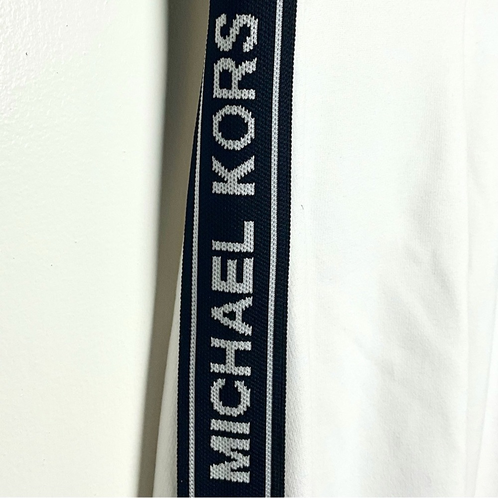 Ultra Rare! Michael Kors Women's MKGO Logo-Tape Dress White with Zip - Picture 3 of 10